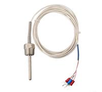 Sensor de temperatura RTD Pt100 con sonda de acero inoxidable, contacto terminal de 3 cables, cable de 3 m de largo, PT1/2 pulgadas, apto para mediciones de 50 a 200 grados Celsius