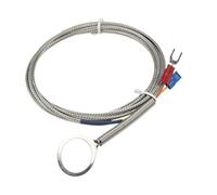 Sensor de temperatura termopar con cabezal de anillo y orificio de 18 mm de diámetro, cable metálico tipo J de 2 m