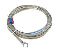 Sensor de temperatura termopar con cabezal de anillo y orificio de 4 mm, 5 mm, 6 mm y 14 mm de diámetro, tipo KEJ, cable metálico de 300 cm(J 6mm hole)