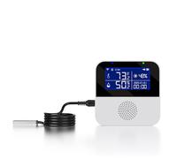 Sensor de temperatura WiFi con prueba externa resistente al agua, monitor inteligente de temperatura Tuya con pantalla LCD retroiluminada, alarma de zumbador y alerta de notificación de aplicación,