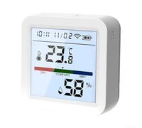 Sensor de temperatura y humedad, clima interior inalámbrico con pantalla de retroiluminación, termómetro higrómetro compatible con, blanco (para zigbee)