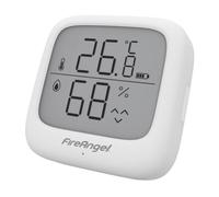 Sensor de temperatura y humedad Fire Angel FA7312 con pantalla LCD, inalámbrico, blanco
