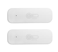 Sensor de temperatura y humedad WiFi inteligente para aplicación Tuya, termómetro higrómetro de alertas en tiempo real con instalación flexible para Alexa para hogar inteligente | Blanco (2 piezas)