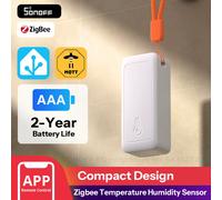 Sensor de Temperatura y Humedad Zigbee SONOFF SNZB-02B AirGuard TH Lite, Detección de Alta Precisión, Registro de Datos de 6 Meses, Batería de Larga Duración