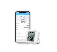 Sensor de temperatura y humedad Zigbee THIRDREALITY con pantalla LCD digital, requiere hub ZigBee, registros en la aplicación, monitoreo remoto y automatización del hogar inteligente, incluye pilasAAA