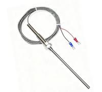 Sensor de termopar tipo K, sonda de grado A de 0-600 ℃, 100 mm x 5 mm, acero inoxidable con cable blindado de alta temperatura de 2 m