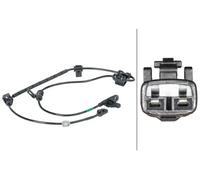 HELLA 6PU 012 679-831 Sensor, revoluciones de la rueda - 12V - 2polos - Eje delantero, izquierda - Cable: 970mm - con soporte