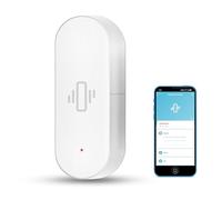 Sensor de vibración Inteligente: Detector de Rotura de Cristal inalámbrico, Alarma de Puerta WiFi con alertas de aplicación, sensibilidad Ajustable, Sensor de Seguridad de Rotura de Vidrio para
