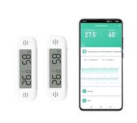 Sensor higrómetro termómetro inteligente WiFi, mini sensor digital de temperatura y humedad interior, adecuado para invernaderos y hogares, control remoto de aplicación. (2pack)