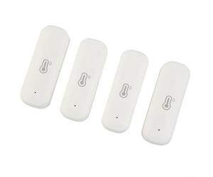 Sensor inteligente de temperatura y humedad Tuya, paquete de 4 con visualización remota basada en aplicaciones y soporte de automatización ambiental