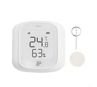 Sensor inteligente WiFi de temperatura y humedad con pantalla LCD, funciona con TUYA para la aplicación Smart Life, control de voz a través de ALEXA, termómetro higrómetro interior para monitoreo del