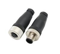 Sensor M12 serie A hebilla código B ensamblado conector impermeable macho y hembra línea de bloqueo de tornillo de codificación D 458 núcleos(8P pin male jack female PG7)