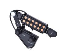 Sensor magnético de captación de sonido de 12 orificios con cable de audio de 6.35 mm y 3 m accesorios y piezas para guitarra Pastilla Acústica(P-011 Black)