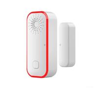 Sensor magnético WiFi para ventana de puerta Tuya App Monitoreo inteligente con sirena de 100 dB, luz roja, control remoto, brazo con un solo clic, desarmar sistema de seguridad, color blanco