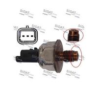 Sensor Presión Combustible Sidat 81.380 para Citroën Ford Peugeot