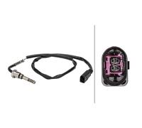 HELLA 6PT 358 181-091 Sensor, temp. gas escape - 2polos - atornillado - Cable: 540mm