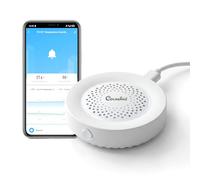 Sensor WiFi de Temperatura y Humedad con App, Alertas y Sirena de 100 dB | Termómetro e Higrómetro Inteligente para Interiores, con Control Remoto Desde la App, para el Hogar, Invernadero y Bodega