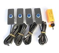 Sensores de aparcamiento, 4 piezas/lote 16 mm, sensor plano de estacionamiento, sensores de radar de marcha atrás, negro, azul, gris, rojo, blanco, plateado, sensor de estacionamiento (negro) (azul)