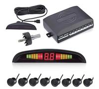 Sensores de aparcamiento de coche, sensor de estacionamiento inverso, sensor de estacionamiento LED Parktronic con 8 sensores, sistema de detección de radar de aparcamiento inverso, pantalla de