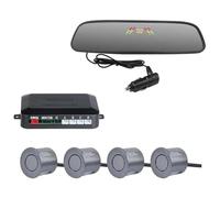 Sensores De Aparcamiento Espejo Retrovisor Radar Marcha Atrás para Coche con Sensor Aparcamiento Pantalla Detectora Impermeable(Grey)