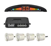 Sensores De Aparcamiento Kit Sensor Aparcamiento con Radar Marcha Atrás para Coche Pantalla Digital Precisa Alarma Obstáculos Parktronic 4(Champagne Gold)