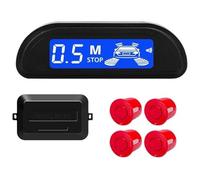 Sensores De Aparcamiento Kit Sensor Aparcamiento Radar Marcha Atrás Trasero para Coche Monitor Parktronic Detector 22 Mm Pantalla Retroiluminada(Rojo)