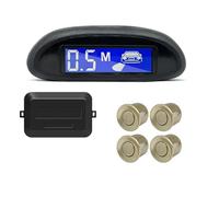 Sensores de aparcamiento para coche con monitor de marcha atrás automático Parktronic, 4 sensores, detector de radar, pantalla de retroiluminación, sensor de aparcamiento (gris) (dorado champán)