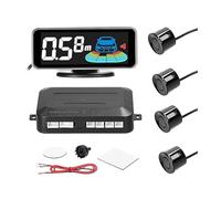 Sensores De Aparcamiento Radar Marcha Atrás Trasero para Coche Pantalla LCD Sensor Aparcamiento Detección Distancia Zumbador Sonido Advertencia(Black-Rear Pair)