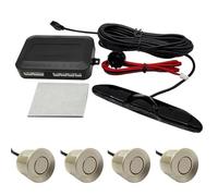 Sensores de aparcamiento, sensor de aparcamiento, monitor de retroiluminación, kit de pantalla, detector de respaldo, asistente, 4 sondas, sensores de estacionamiento (rojo) (oro champán)