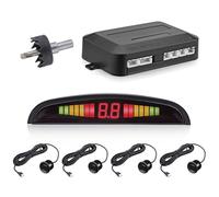 Sensores de estacionamiento para vehículos: de sensor de estacionamiento para automóviles con kit de radar de 4 sensores, recordatorio de zumbador de alarma LCD de respaldo inverso inalámbrico para es