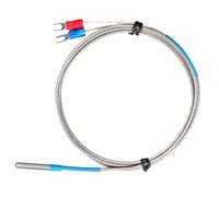 Sensores de temperatura inoxidables de 1/2/3/4/5 m, cable trenzado de termopar de 0-400 ℃, rangos de medición, sonda de termopar de 30 x 4 mm, sonda de temperatura de acero inoxidable