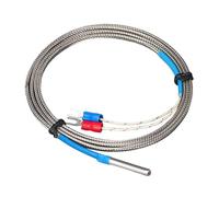 Sensores de temperatura inoxidables de 1/2/3/4/5 m, cable trenzado de termopar de 0-400 ℃, rangos de medición, sonda de termopar de 30 x 4 mm, sonda de temperatura de acero inoxidable