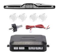 Sensores Estacionamiento Sistema De Sensor Estacionamiento LED Retroiluminación Monitor Kit Pantalla Asistente Detector Respaldo 4 Sondas(White)