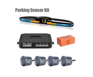 (Sensores grises) Nuevo sistema de sensor de estacionamiento LED con retroiluminación, kit de pantalla de monitor