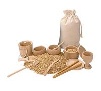 Sensory Bin Tools - Wooden Scoops and Tongs | Toys For Fine Motor Learning, Transfer Work, Sensory Play, Homeschool, Preschool and Development, 10 Pcs
