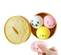 Sensory Dumpling Squishy Set - Three Soft Rising Stress Reliever Items, Cute Handheld Compression Playthings for Focus Calming Entertainment | Kids Teens Adults Study Work Desk Relaxation Gift