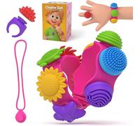 Sensory Fidget Toys Set : 22 Pcs Wearable Necklace, Bracelet & Fidget Ring with 15 Charms for Pain Stimming Relief - Fidget Toys for Adults&Kids with Autism ADHD - Stocking Stuffers for Girls Gift