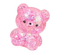 Sensory Squeeze Toy, Glitter Stress Ball, Soft Relief Squeezer, Bear Gummy Fidget Toy for Kids Teens Adults Students Home Office Classroom Work Study Distress Calm Focus Tool