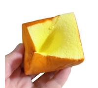 Sensory Squeeze Toy - Thermoplastic Rubber 10x10x10cm | Soft Stretchy Realistic Toast Bread Shaped Fidget Toy | Stress Relief Squishy Toys For Kids Teens Adults Holiday Birthday Use