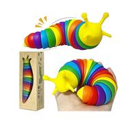 Sensory Toys Fidget Slug, 3d Printed Articulated Caterpillar Slug Toy, Flexible Desk Pet Articulating Animal Toys(rainbow)