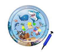 Sensory Water Play Mat, Round Inflatable Pad, 11,81 x 11,81 x 0,79 pulgadas Funny Pet Enrichment Toy, Thickened PVC Unbreakable Bed, Interactive Cooling Activity, Perfect for Gats Summer Indoor
