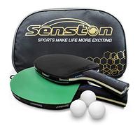Senston Juego de Raquetas de Tenis de Mesa 3 Pelotas, 2 Palos de Ping Pong Profesionales, Juego de Tenis de Mesa con Bolsa de Transporte