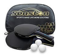Senston Profesional Raqueta de Tenis de Mesa Set de 2 Jugadores, Pelotas de Tenis de Mesa de 3 Estrellas, Paleta de Ping Pong con Estuche, Ideal para Juegos Profesionales y Recreativos