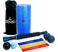 Sensu 9-in-1 Foam Roller Set - Muscle Roller Set Includes Peanut Ball, 3 Resistance Bands, Massage Roller Stick, Lacrosse Ball, and Spikey Ball for Deep-Tissue Massage and Myofascial Relief