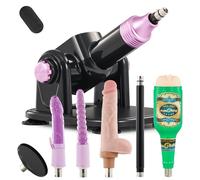 SENSUA Máquina sexual automática, consolador con ventosa para masturbación, 4 consoladores para mujeres, hombres y parejas, 180° con 6 accesorios para masturbación vaginal y anal