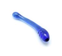 Sensual Glass Rimba Dildo Bibi Transparente/Azul - 200 gr