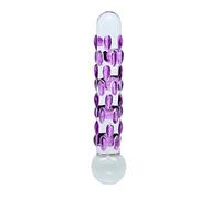 Sensual Glass Rimba Dildo Céline Transparente/Púrpura - 200 gr