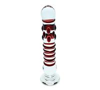Sensual Glass Rimba Dildo Heaven Transparente/Rojo - 200 gr