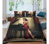 Sensual Performance Art Funda Edredon 3 Piezas Compuesto Impresión 3D Cierre de Sensual Performance Arte Funda de Edredón Funda de Almohada a Juego Transpirable for Adultos King（220x240cm）