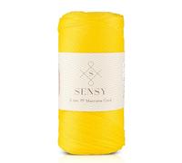 Sensy - Cuerda de poliéster de 2 mm, 251 Yardas, 100% Polipropileno, Cuerda de macramé, Cuerda de Ganchillo de 2 mm para Bolsa de macramé, Hilo para Ganchillo (Amarillo)